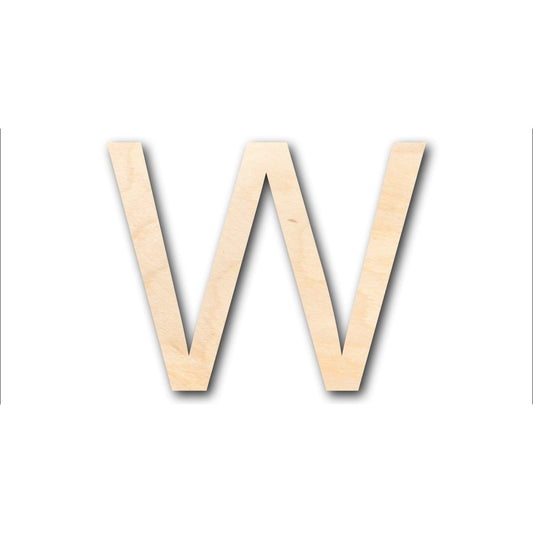 Unfinished Wood Arial Letter W Shape - Craft - up to 46" DIY - NameSigns.com