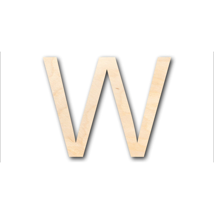 Unfinished Wood Arial Letter W Shape - Craft - up to 46" DIY - NameSigns.com