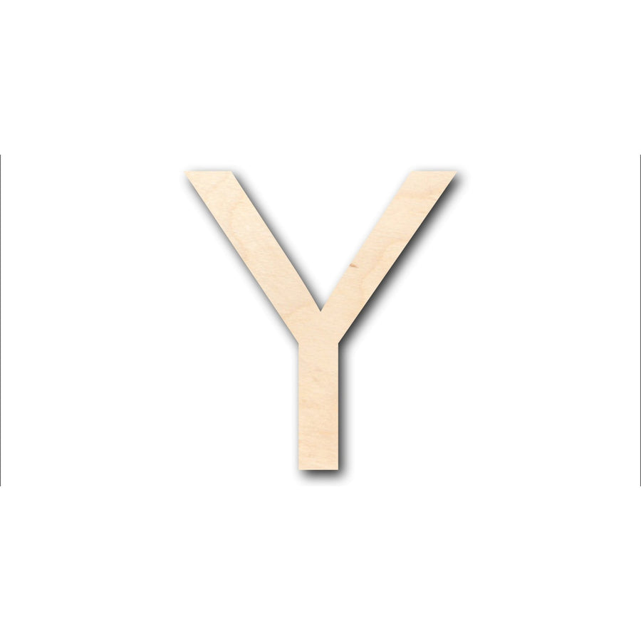 Unfinished Wood Arial Letter Y Shape - Craft - up to 46" DIY - NameSigns.com