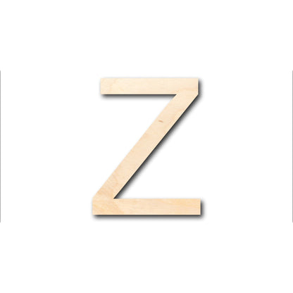 Unfinished Wood Arial Letter Z Shape - Craft - up to 46" DIY - NameSigns.com