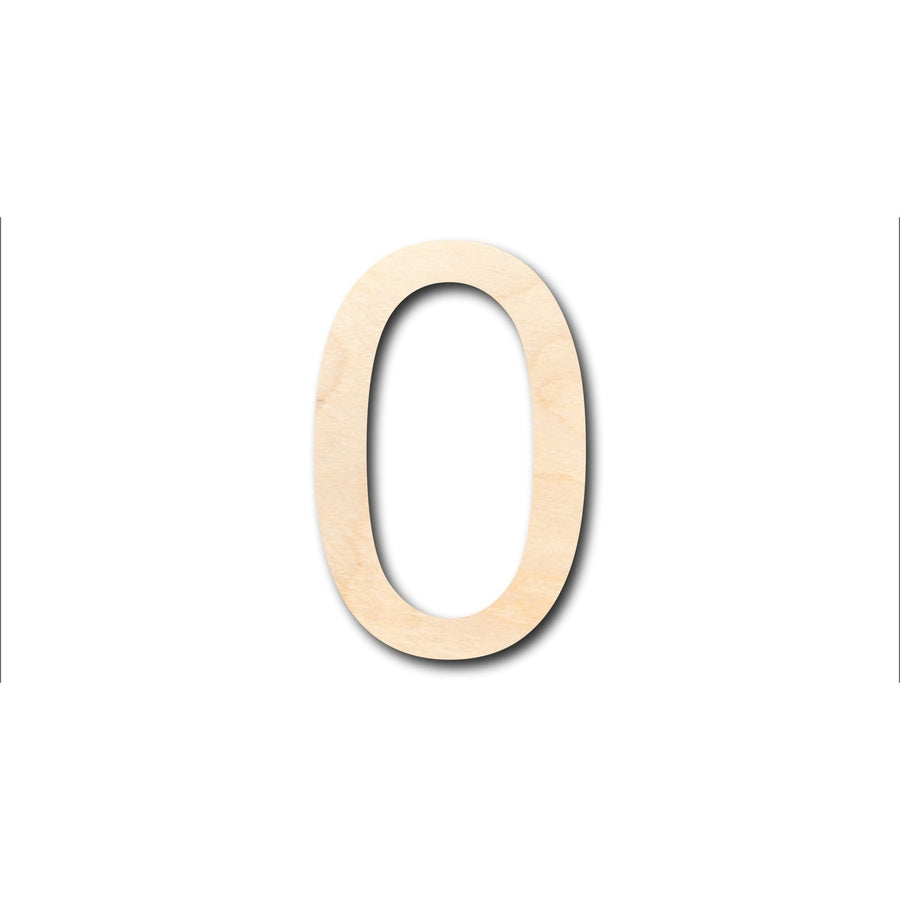 Unfinished Wood Arial Number 0 Shape - Craft - up to 46" DIY - NameSigns.com
