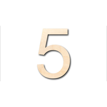 Unfinished Wood Arial Number 5 Shape - Craft - up to 46" DIY - NameSigns.com