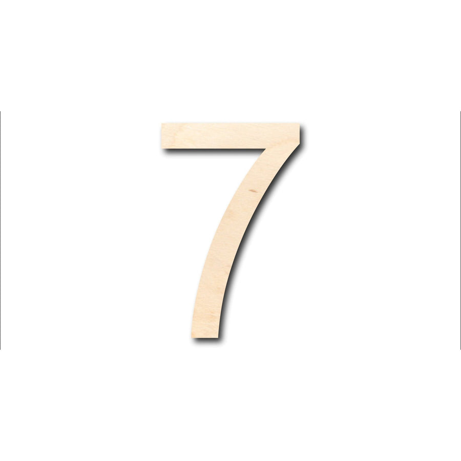 Unfinished Wood Arial Number 7 Shape - Craft - up to 46" DIY - NameSigns.com