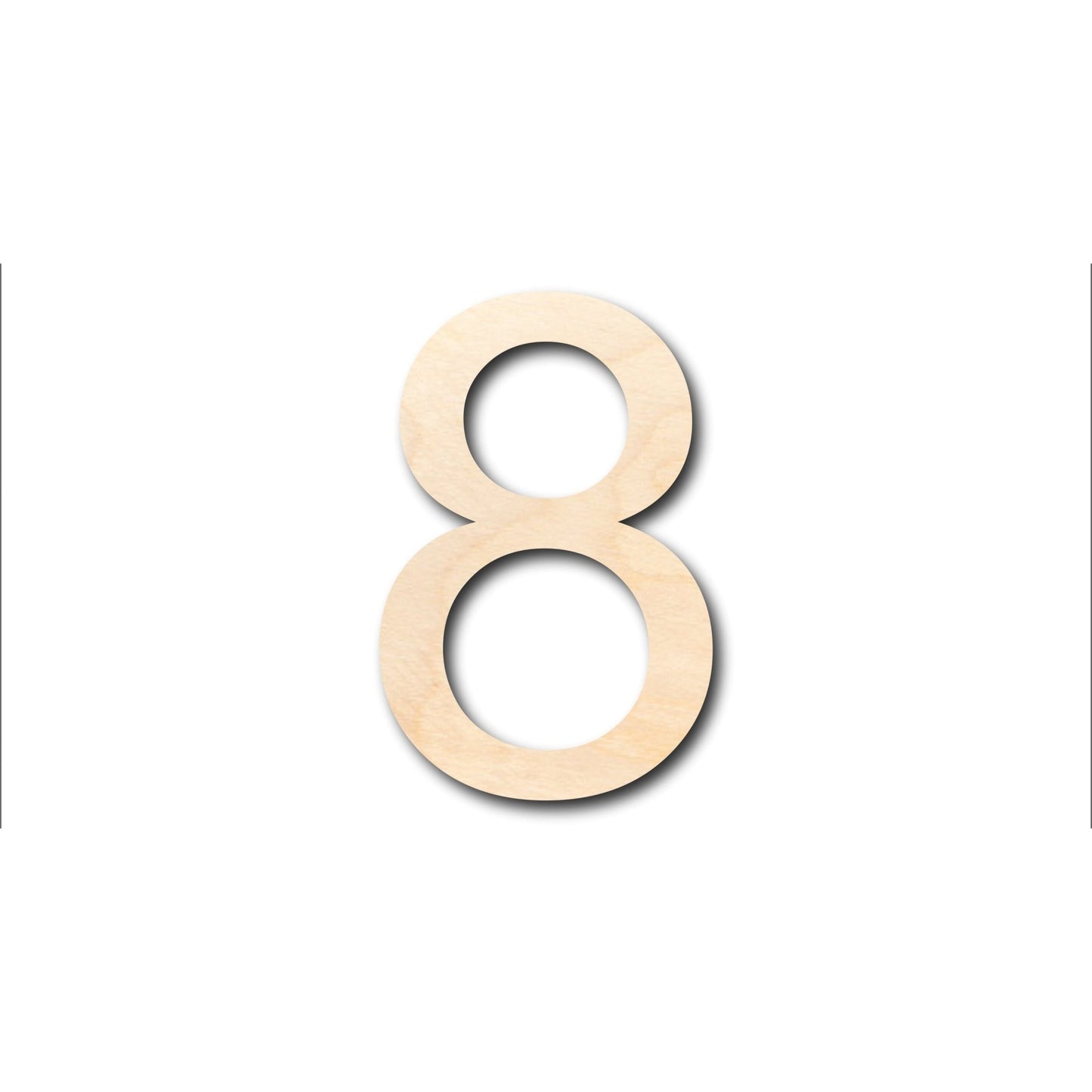 Unfinished Wood Arial Number 8 Shape - Craft - up to 46" DIY - NameSigns.com