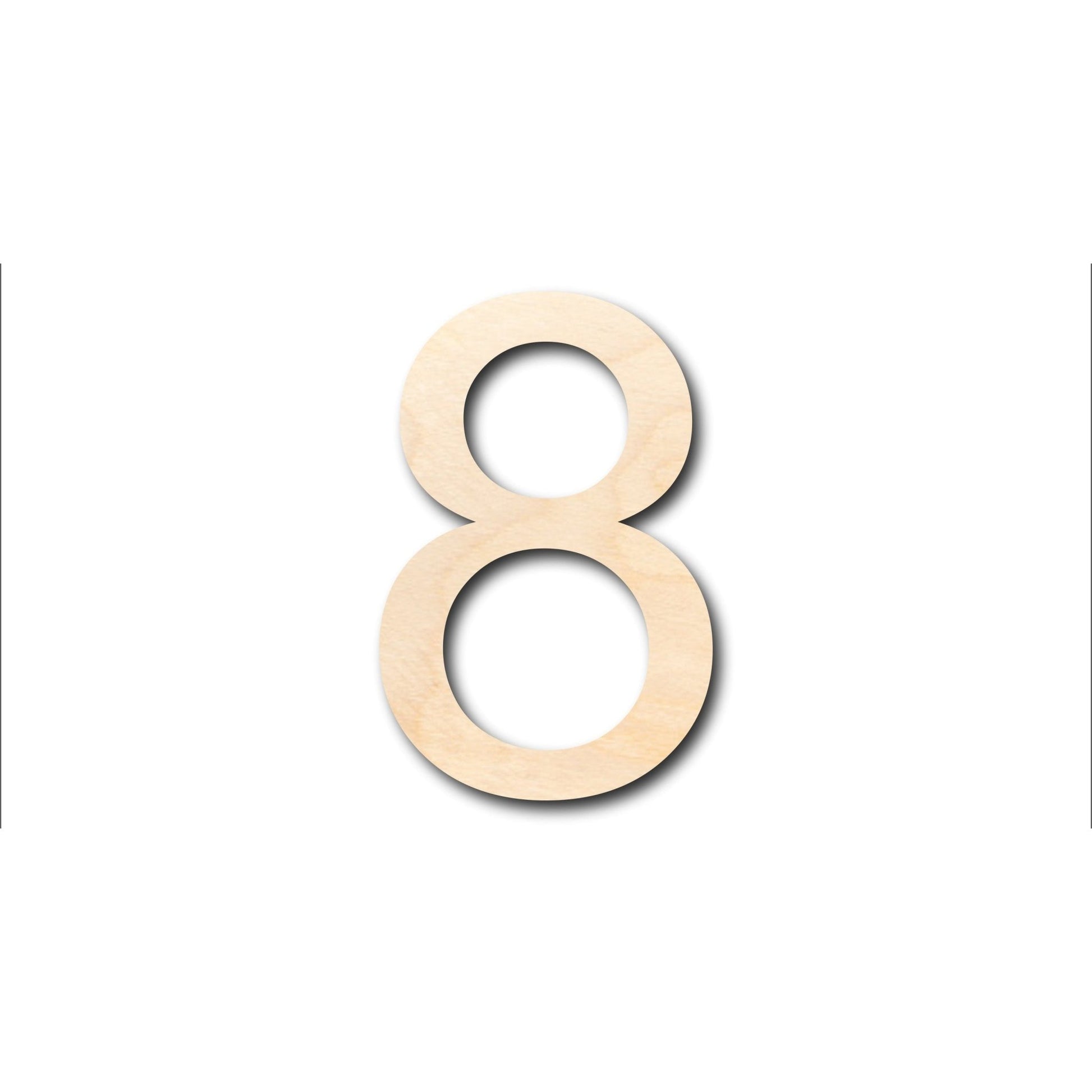 Unfinished Wood Arial Number 8 Shape - Craft - up to 46" DIY - NameSigns.com