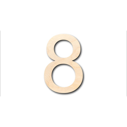 Unfinished Wood Arial Number 8 Shape - Craft - up to 46" DIY - NameSigns.com