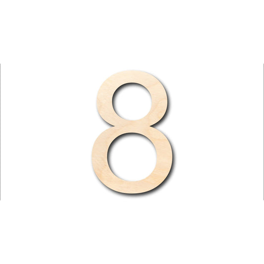 Unfinished Wood Arial Number 8 Shape - Craft - up to 46" DIY - NameSigns.com