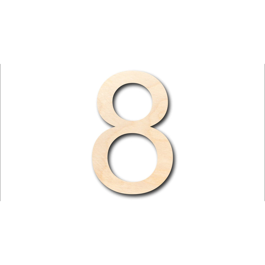 Unfinished Wood Arial Number 8 Shape - Craft - up to 46" DIY - NameSigns.com