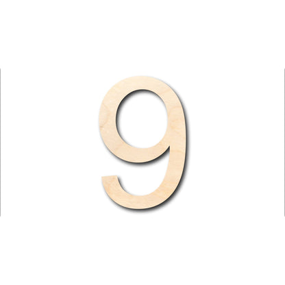 Unfinished Wood Arial Number 9 Shape - Craft - up to 46" DIY - NameSigns.com