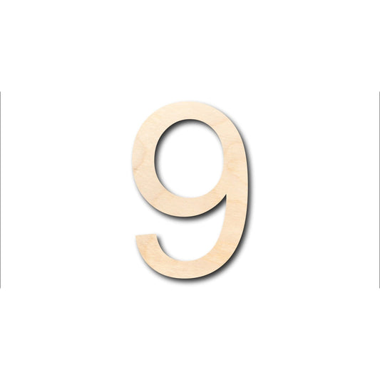 Unfinished Wood Arial Number 9 Shape - Craft - up to 46" DIY - NameSigns.com