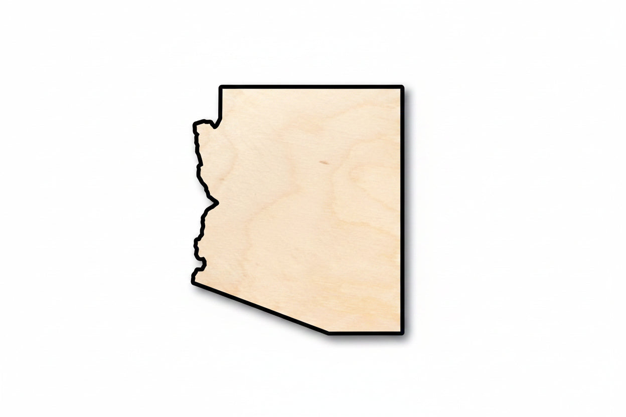 Unfinished Wood Arizona Shape - State - Craft - up to 46" DIY - NameSigns.com