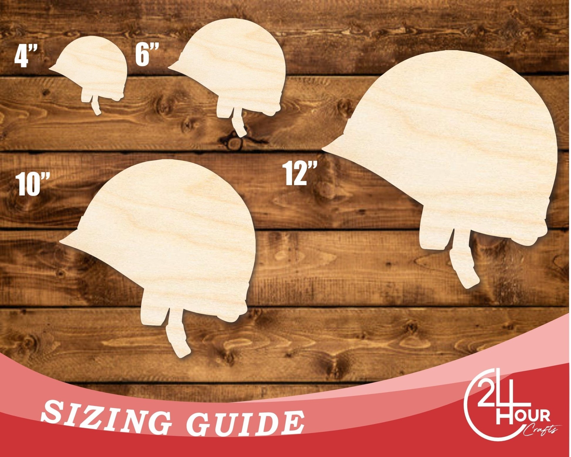 Unfinished Wood Army Helmet Shape | DIY Craft Cutout | up to 46" DIY - NameSigns.com