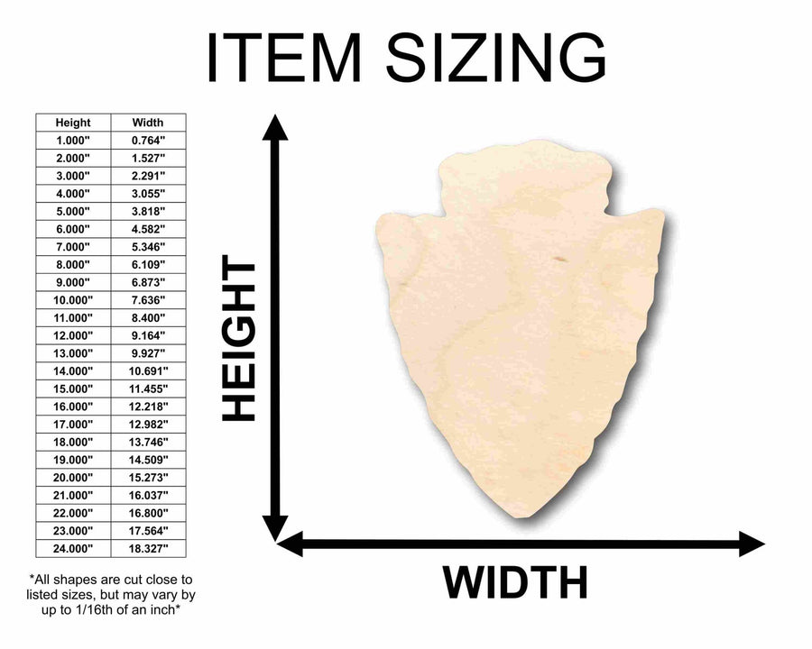 Unfinished Wood Arrow Head Silhouette - Craft - up to 46" DIY - NameSigns.com