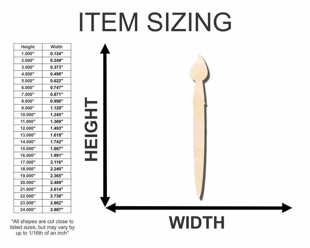 Unfinished Wood Artist Paint Brush Shape - Craft - up to 46" DIY - NameSigns.com