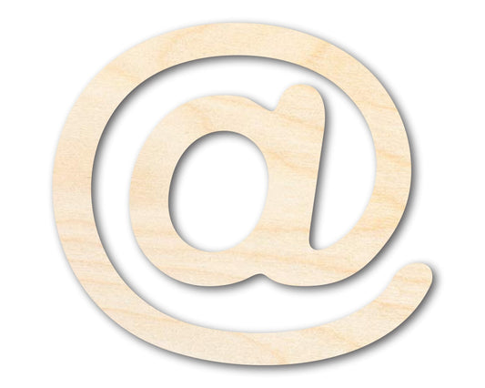 Unfinished Wood @ (At) Symbol | DIY Craft Cutout | Up to 36" - NameSigns.com