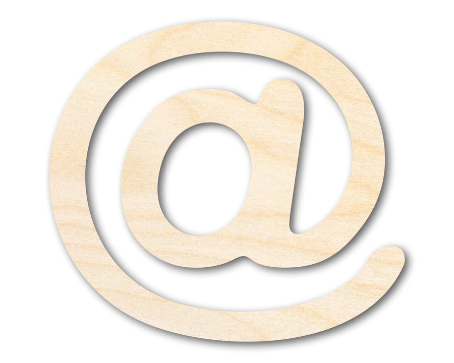 Unfinished Wood @ (At) Symbol | DIY Craft Cutout | Up to 36" - NameSigns.com