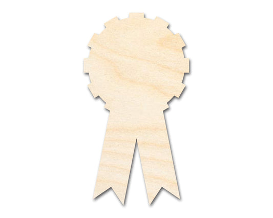 Unfinished Wood Award Ribbon Shape | DIY Craft Cutout | Up to 36" - NameSigns.com