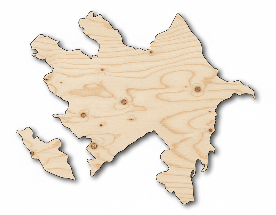 Unfinished Wood Azerbaijan Country Shape - Eastern Europe Craft - up to 46" DIY - NameSigns.com