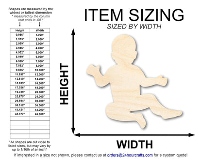 Unfinished Wood Baby Shape | DIY Baby Shower Craft Cutout | Up to 36" - NameSigns.com