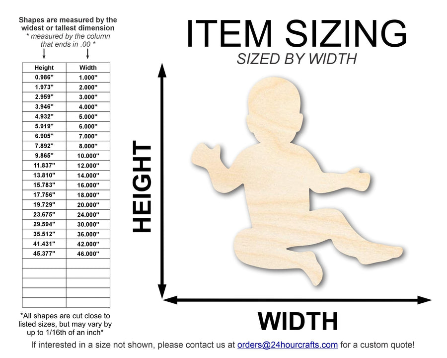 Unfinished Wood Baby Shape | DIY Baby Shower Craft Cutout | Up to 36" - NameSigns.com