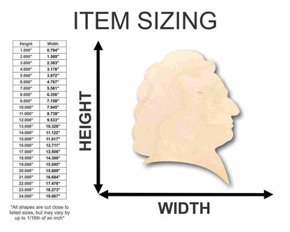 Unfinished Wood Bach Shape - Music - History - Craft - up to 46" DIY - NameSigns.com