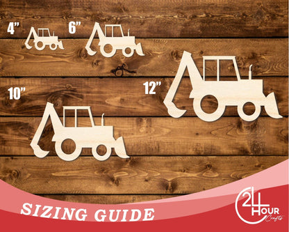 Unfinished Wood Backhoe Shape | DIY Craft Cutout | up to 46" DIY - NameSigns.com