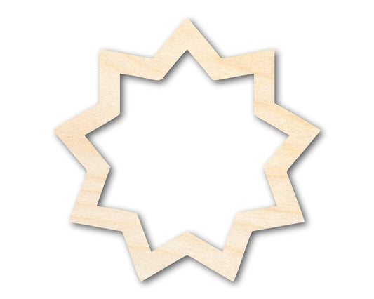 Unfinished Wood Baha'i Symbol Shape | DIY Craft Cutout | up to 46" DIY - NameSigns.com
