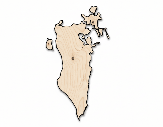 Unfinished Wood Bahrain Country Shape - Middle East Craft - up to 46" DIY - NameSigns.com