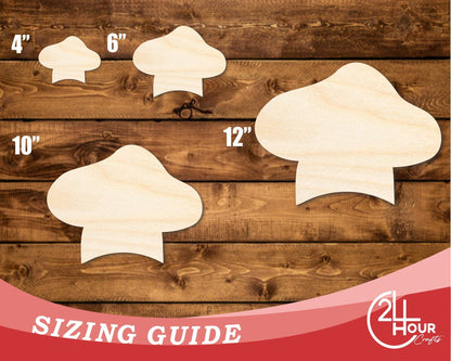 Unfinished Wood Baker Hat Shape | DIY Craft Cutout | up to 46" DIY - NameSigns.com