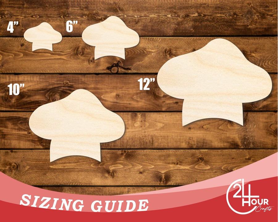 Unfinished Wood Baker Hat Shape | DIY Craft Cutout | up to 46" DIY - NameSigns.com