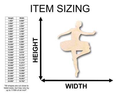 Unfinished Wood Ballerina Silhouette - Craft - up to 46" DIY - NameSigns.com