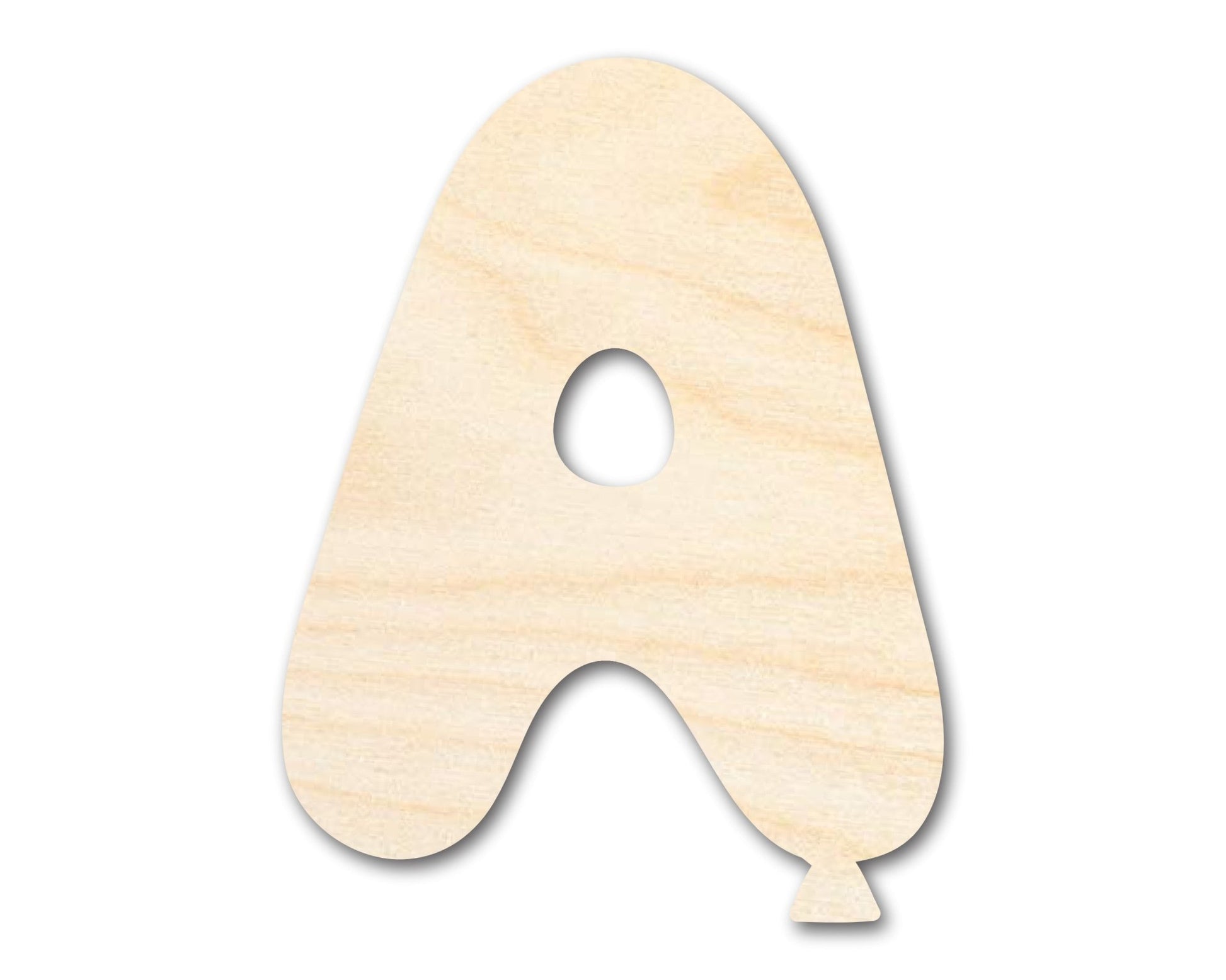 Unfinished Wood Balloon Letter A Shape | DIY Craft Cutout | up to 46" DIY - NameSigns.com