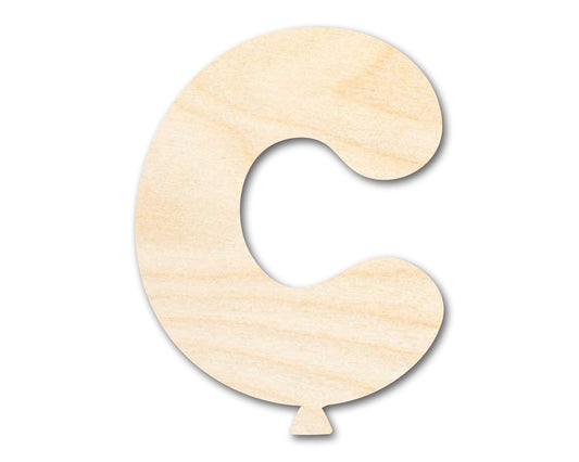 Unfinished Wood Balloon Letter C Shape | DIY Craft Cutout | up to 46" DIY - NameSigns.com