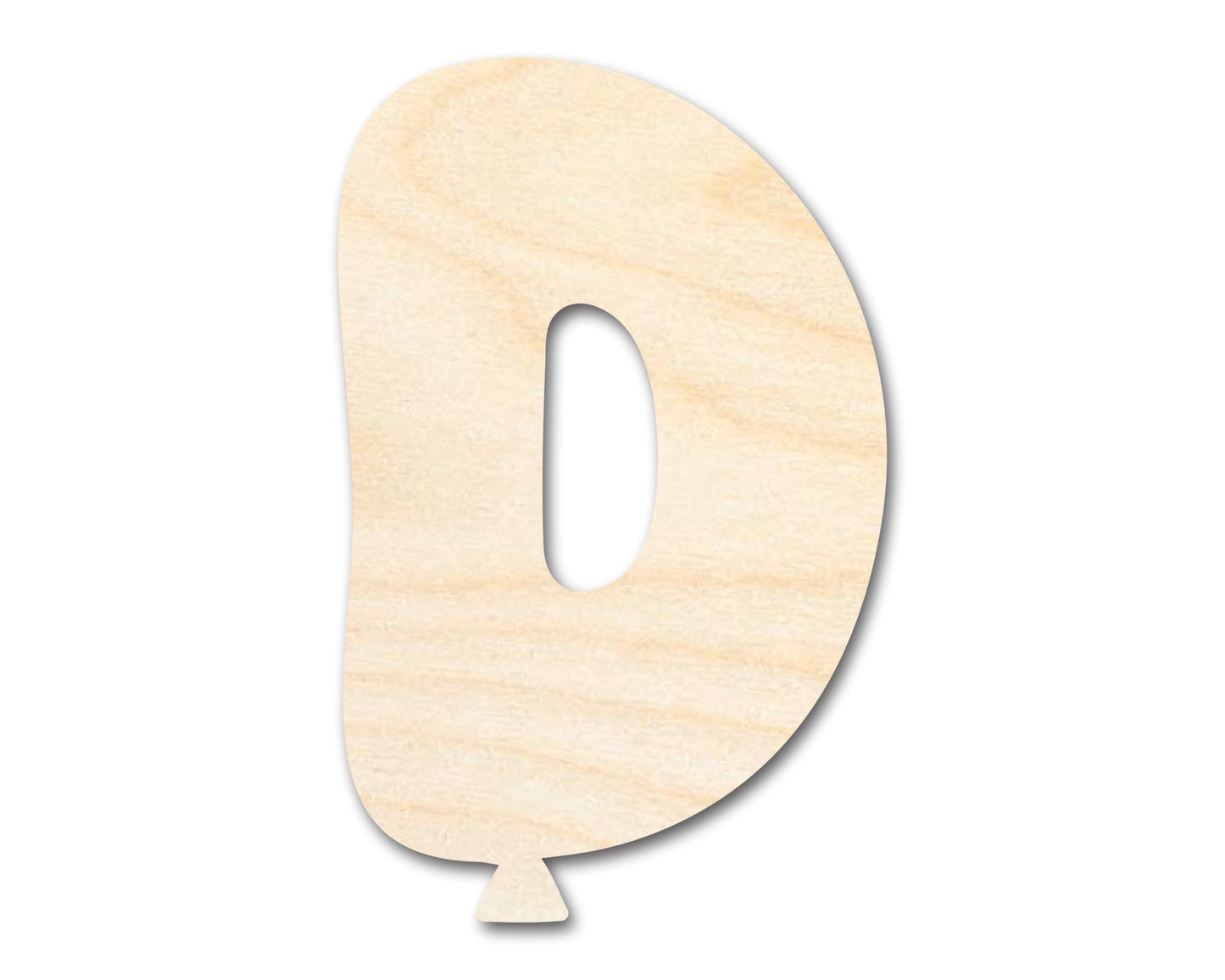 Unfinished Wood Balloon Letter D Shape | DIY Craft Cutout | up to 46" DIY - NameSigns.com