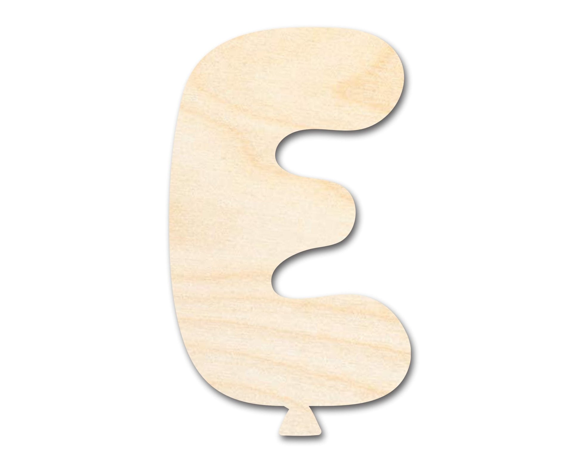 Unfinished Wood Balloon Letter E Shape | DIY Craft Cutout | up to 46" DIY - NameSigns.com