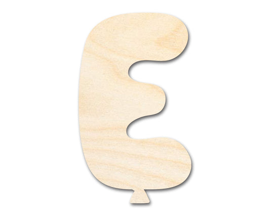 Unfinished Wood Balloon Letter E Shape | DIY Craft Cutout | up to 46" DIY - NameSigns.com