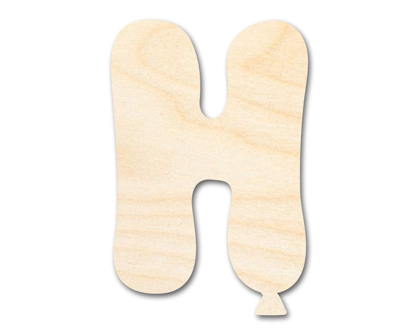 Unfinished Wood Balloon Letter H Shape | DIY Craft Cutout | up to 46" DIY - NameSigns.com
