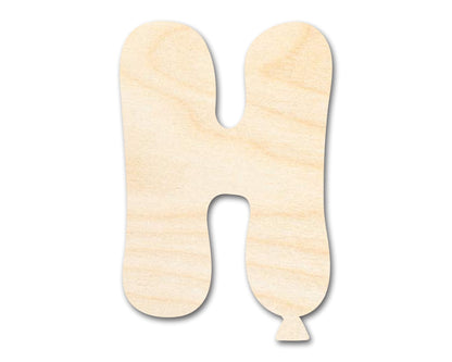 Unfinished Wood Balloon Letter H Shape | DIY Craft Cutout | up to 46" DIY - NameSigns.com