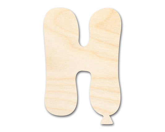 Unfinished Wood Balloon Letter H Shape | DIY Craft Cutout | up to 46" DIY - NameSigns.com
