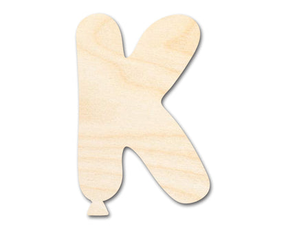 Unfinished Wood Balloon Letter K Shape | DIY Craft Cutout | up to 46" DIY - NameSigns.com