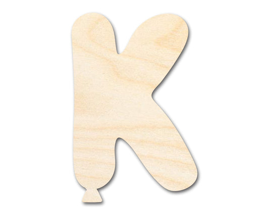 Unfinished Wood Balloon Letter K Shape | DIY Craft Cutout | up to 46" DIY - NameSigns.com