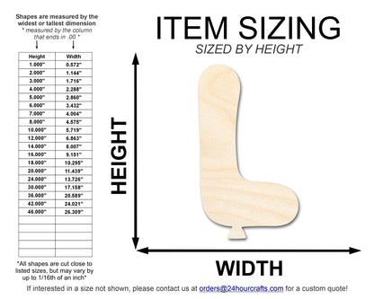 Unfinished Wood Balloon Letter L Shape | DIY Craft Cutout | up to 46" DIY - NameSigns.com