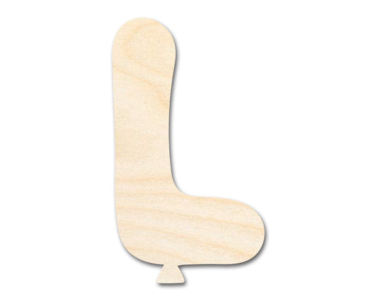Unfinished Wood Balloon Letter L Shape | DIY Craft Cutout | up to 46" DIY - NameSigns.com