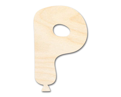 Unfinished Wood Balloon Letter P Shape | DIY Craft Cutout | up to 46" DIY - NameSigns.com
