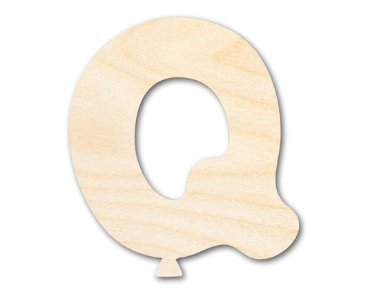 Unfinished Wood Balloon Letter Q Shape | DIY Craft Cutout | up to 46" DIY - NameSigns.com