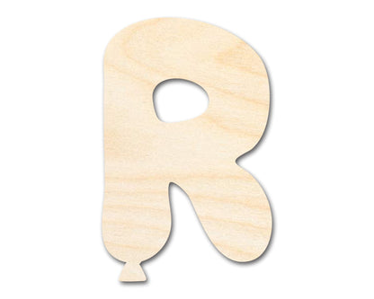 Unfinished Wood Balloon Letter R Shape | DIY Craft Cutout | up to 46" DIY - NameSigns.com