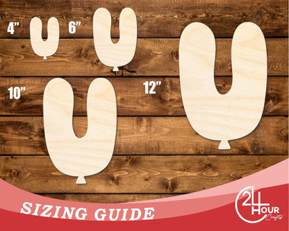 Unfinished Wood Balloon Letter U Shape | DIY Craft Cutout | up to 46" DIY - NameSigns.com