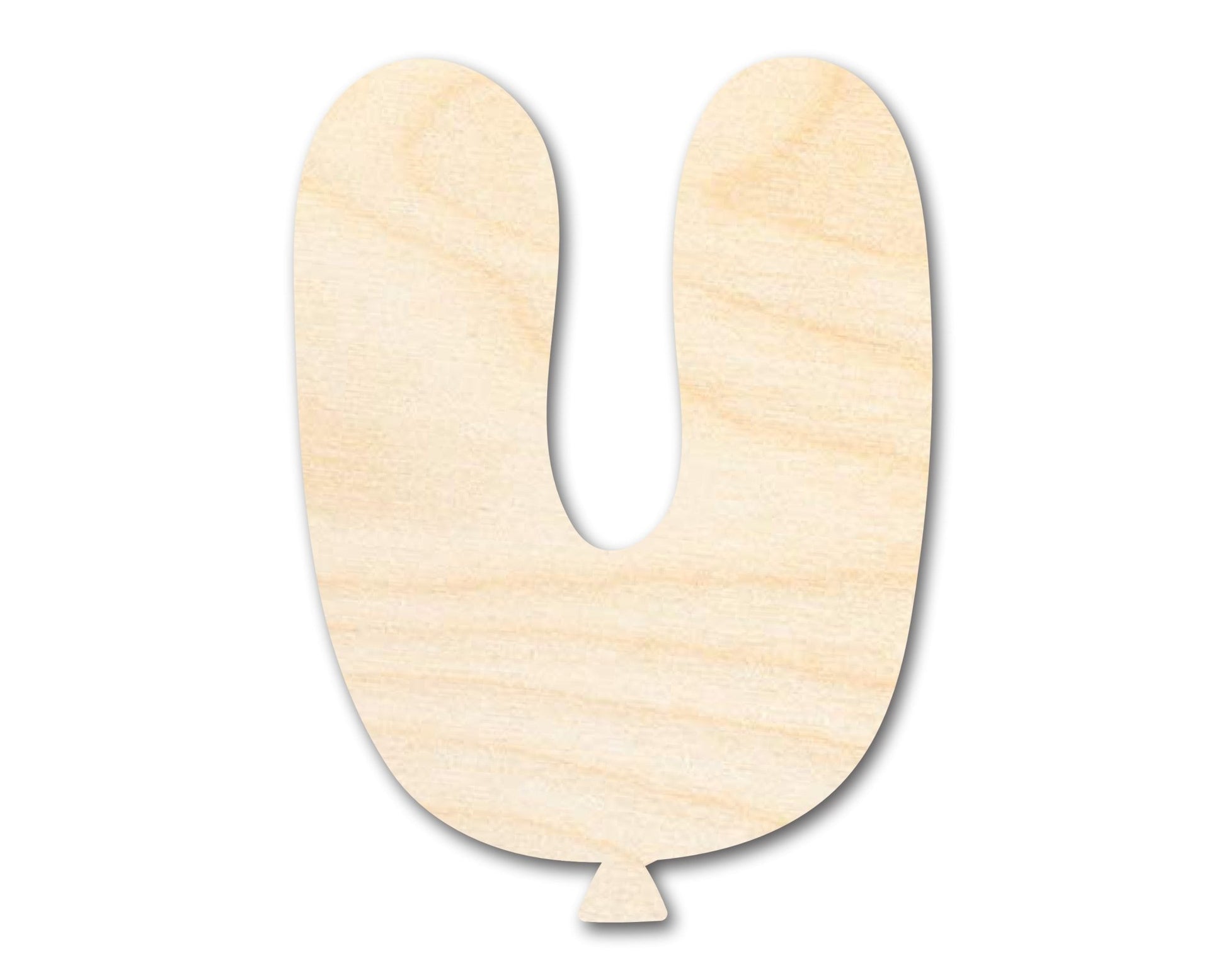 Unfinished Wood Balloon Letter U Shape | DIY Craft Cutout | up to 46" DIY - NameSigns.com