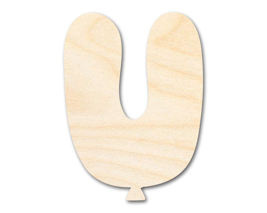 Unfinished Wood Balloon Letter U Shape | DIY Craft Cutout | up to 46" DIY - NameSigns.com