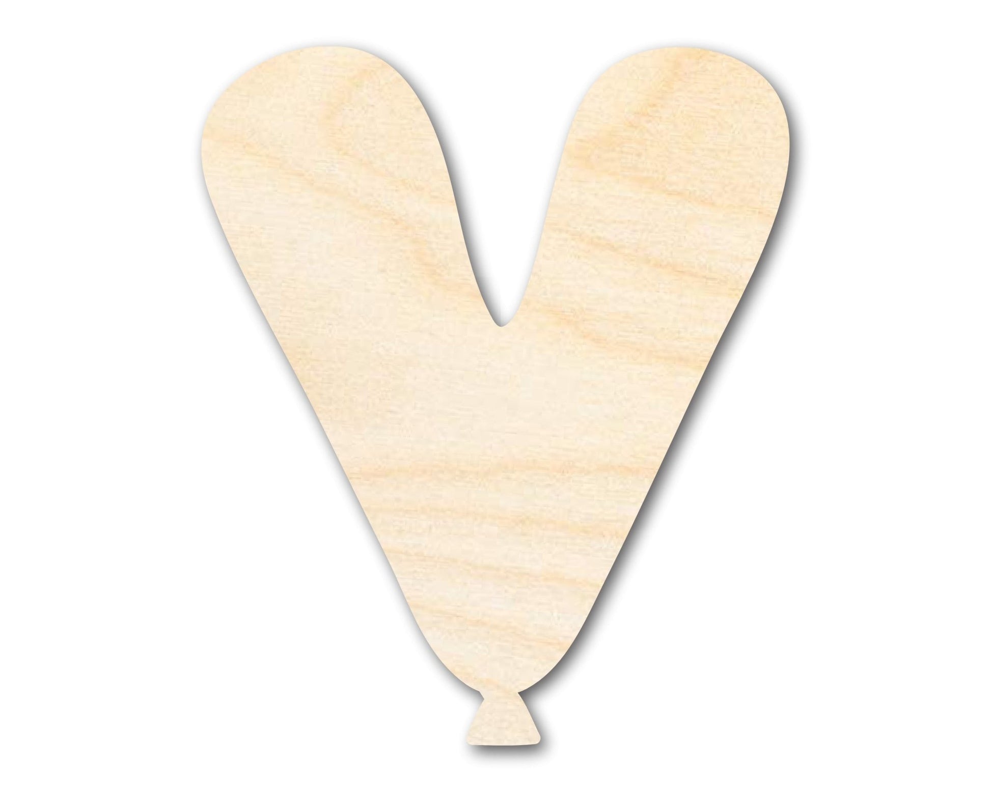 Unfinished Wood Balloon Letter V Shape | DIY Craft Cutout | up to 46" DIY - NameSigns.com